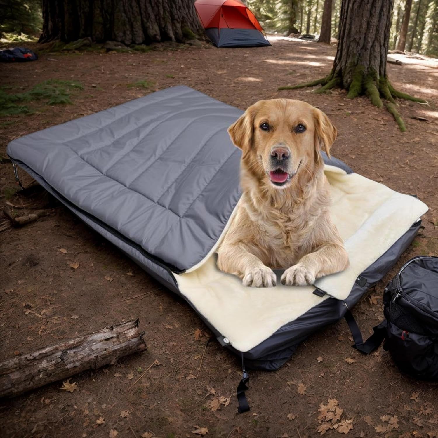 Générique KUDES pour Chien – Lit Chaud Et Pliable, De Couchage Imperméable pour Intérieur Et Extérieur, De Couchage pour Randonnée, De Repos Canin, Rangement Portable Inclus - pour Le Confort De