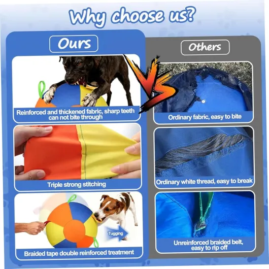 Balle de Berger pour Chiens, Balle de 45 cm pour Chiens avec poignées, Conception Double Couche résistante aux déchirures pour Un Jeu et Un Exercice interactifs, Comprend Une Pompe à Pied (