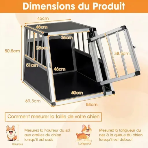 Test COSTWAY Caisse de Transport pour Chien : la box alu qui fait le job pour les petits chiens en voiture