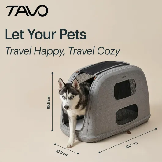Crispin Cage de transport pour animaux de compagnie - Grande cage de transport en voiture testée contre les chocs pour chiens et chats - Fixation ISOFIX et Top-Tether - Ventilation en maille à