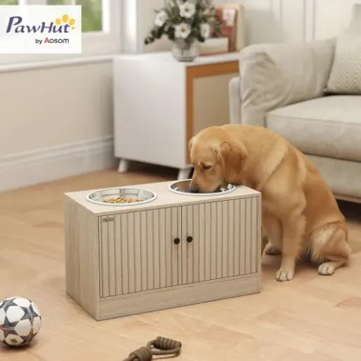 Test PawHut Gamelles surélevées : le meuble de bouffe qui met un peu d’ordre autour du chien