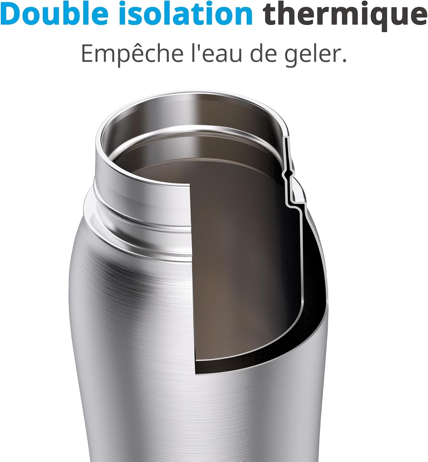 Gourde pour Chiens,750 ML Bouteille d'eau Isolée en Acier Inoxydable pour Chiens, Bouteille d'eau Portable, Double Paroi Isolée sous Vide